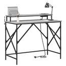 vidaXL Asztal polcokkal Szürke Sonoma 100 x 50 x 86,5 cm Faanyag