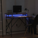 vidaXL Asztal LED -es lámpákkal Barna Tölgy 100 x 50 x 86,5 cm Faanyag