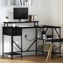 vidaXL Asztal fiókkal Fekete tölgy 120 x 79 x 86,5 cm Faanyag