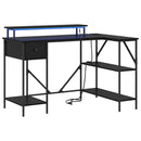 vidaXL Asztal fiókkal Fekete tölgy 120 x 79 x 86,5 cm Faanyag