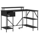 vidaXL Asztal fiókkal Fekete tölgy 120 x 79 x 86,5 cm Faanyag