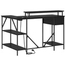 vidaXL Asztal fiókkal Fekete tölgy 120 x 79 x 86,5 cm Faanyag