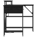 vidaXL Asztal fiókkal Fekete tölgy 120 x 79 x 86,5 cm Faanyag