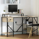 vidaXL Asztal fiókkal Sonoma tölgy 120 x 79 x 86,5 cm Faanyag