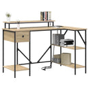vidaXL Asztal fiókkal Sonoma tölgy 120 x 79 x 86,5 cm Faanyag