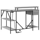 vidaXL Asztal fiókkal Szürke Sonoma 120 x 79 x 86,5 cm Faanyag