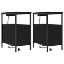 vidaXL Éjjeliszekrény 2 pcs Fekete tölgy 30 x 48 x 61 cm Faanyag