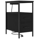 vidaXL Éjjeliszekrény 2 pcs Fekete tölgy 30 x 48 x 61 cm Faanyag