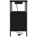 vidaXL Éjjeli asztal fiókkal 2 pcs Musta tammi 30 x 48 x 61 cm Faanyag