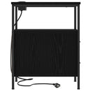 vidaXL Éjjeli asztal fiókkal 2 pcs Musta tammi 30 x 48 x 61 cm Faanyag