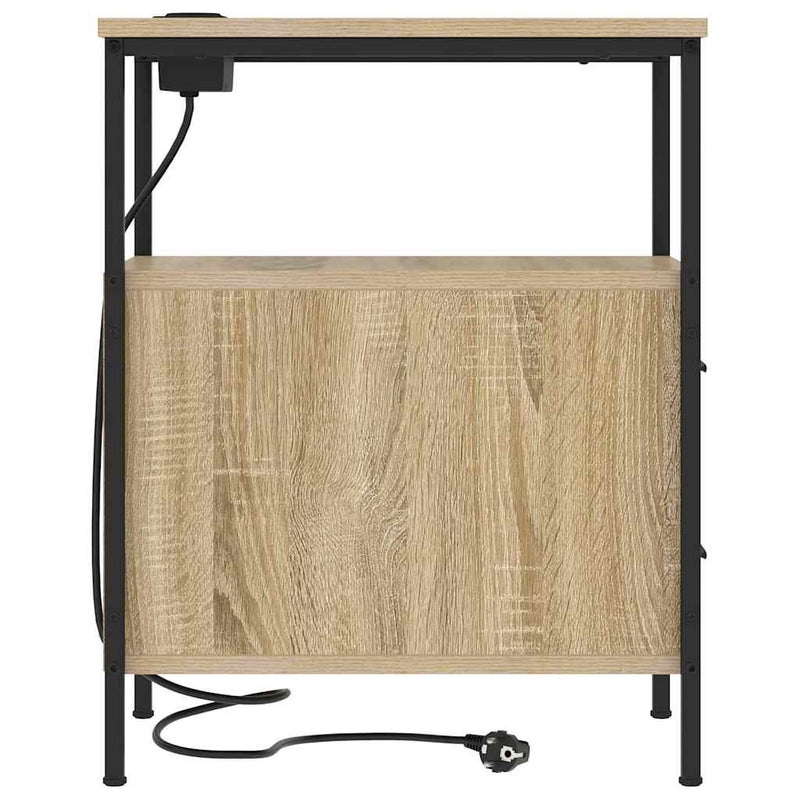 vidaXL Éjjeli asztal fiókkal sonoma tölgy 30 x 48 x 61 cm Faanyag