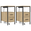 vidaXL Éjjeliszekrény 2 pcs Sonoma tölgy 30 x 48 x 61 cm Faanyag