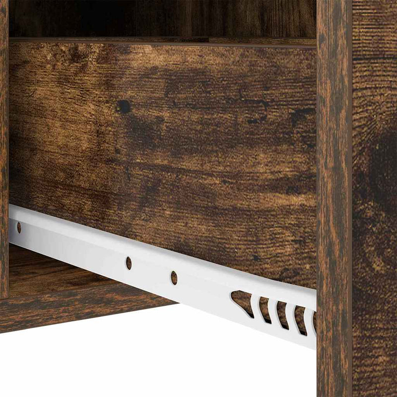 vidaXL Éjjeli asztal fiókkal Füstölt tölgy 30 x 48 x 61 cm Faanyag