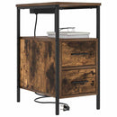 vidaXL Éjjeli asztal fiókkal Füstölt tölgy 30 x 48 x 61 cm Faanyag