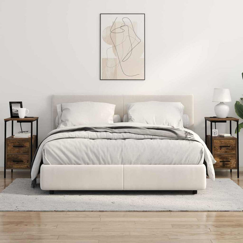 vidaXL Éjjeli asztal 2 pcs Füstölt tölgy 30 x 48 x 61 cm Faanyag