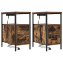 vidaXL Éjjeliszekrény 2 pcs Füstölt tölgy 30 x 48 x 61 cm Faanyag