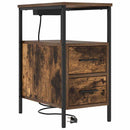 vidaXL Éjjeliszekrény 2 pcs Füstölt tölgy 30 x 48 x 61 cm Faanyag