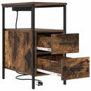 vidaXL Éjjeliszekrény 2 pcs Füstölt tölgy 30 x 48 x 61 cm Faanyag