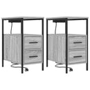 vidaXL Éjjeliszekrény 2 pcs Szürke Sonoma 30 x 48 x 61 cm Faanyag
