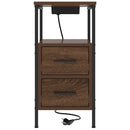 vidaXL Éjjeli asztal fiókkal barna tölgy 30 x 48 x 61 cm Faanyag