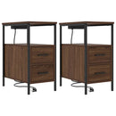 vidaXL Éjjeliszekrény 2 pcs Barna Tölgy 30 x 48 x 61 cm Faanyag