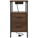 vidaXL Éjjeliszekrény 2 pcs Barna Tölgy 30 x 48 x 61 cm Faanyag