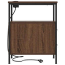 vidaXL Éjjeli asztal fiókkal 2 pcs barna tölgy 30 x 48 x 61 cm Faanyag