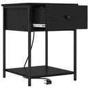 vidaXL Éjjeliszekrény fiókkal Musta tammi 42 x 41 x 56 cm Faanyag