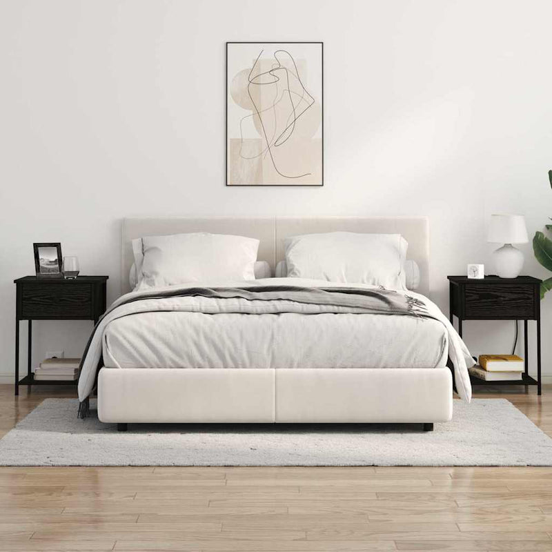 vidaXL Éjjeliszekrény 2 pcs Musta tammi 42 x 41 x 56 cm Faanyag