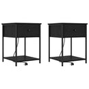 vidaXL Éjjeliszekrény 2 pcs Fekete tölgy 42 x 41 x 56 cm Faanyag