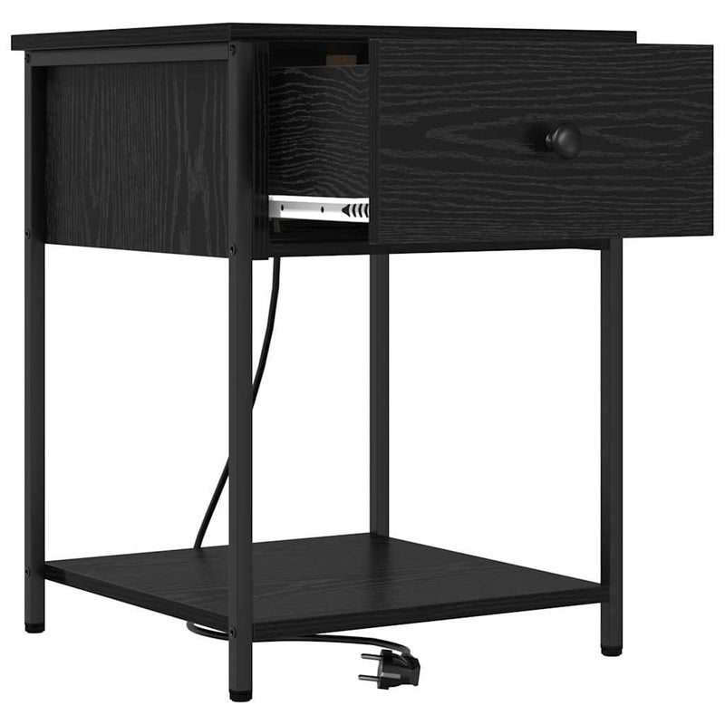 vidaXL Éjjeliszekrény 2 pcs Musta tammi 42 x 41 x 56 cm Faanyag