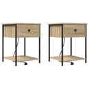 vidaXL Éjjeliszekrény 2 pcs Sonoma tölgy 42 x 41 x 56 cm Faanyag