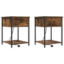vidaXL Éjjeliszekrény 2 pcs Füstölt tölgy 42 x 41 x 56 cm Faanyag