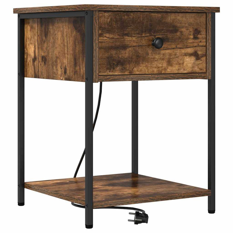 vidaXL Éjjeliszekrény 2 pcs Füstölt tölgy 42 x 41 x 56 cm Faanyag