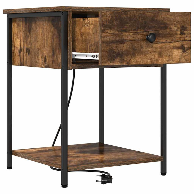 vidaXL Éjjeliszekrény 2 pcs Füstölt tölgy 42 x 41 x 56 cm Faanyag