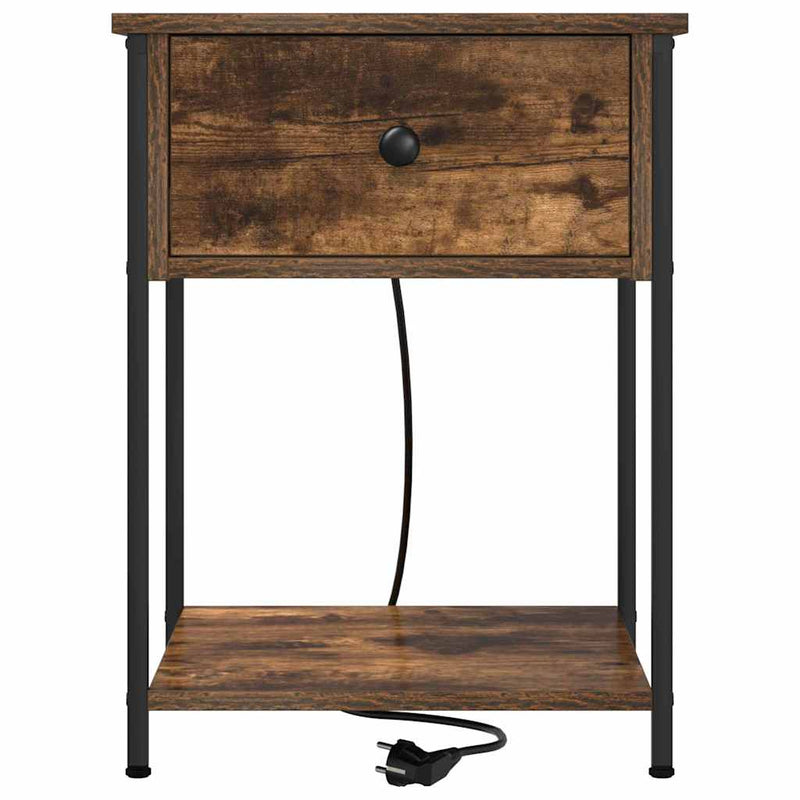 vidaXL Éjjeliszekrény 2 pcs Füstölt tölgy 42 x 41 x 56 cm Faanyag