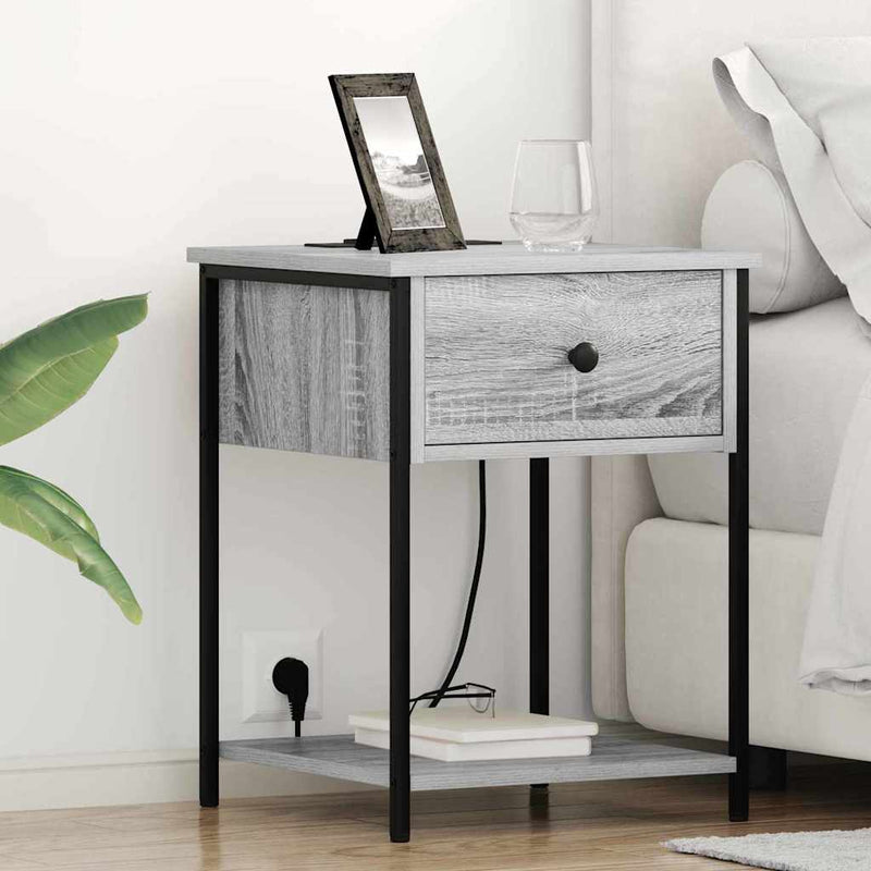 vidaXL Éjjeliszekrény 2 pcs Szürke sonoma 42 x 41 x 56 cm Faanyag