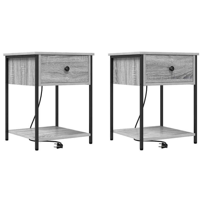 vidaXL Éjjeliszekrény 2 pcs Szürke sonoma 42 x 41 x 56 cm Faanyag