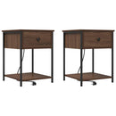 vidaXL Éjjeliszekrény 2 pcs barna tölgy 42 x 41 x 56 cm Faanyag