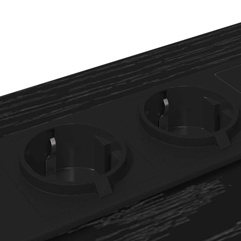 vidaXL Éjjeliszekrény Töltőállomással fiókkal Musta tammi Faanyag