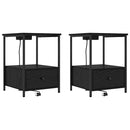 vidaXL Éjjeliszekrény 2 pcs Fekete tölgy 42 x 41 x 56 cm Faanyag
