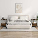 vidaXL Éjjeliszekrény Töltőállomással fiókkal Füstölt tölgy Faanyag