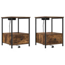 vidaXL Éjjeliszekrény 2 pcs Füstölt tölgy 42 x 41 x 56 cm Faanyag