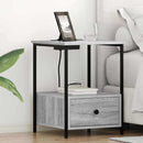 vidaXL Éjjeliszekrény Töltőállomással fiókkal Szürke sonoma Faanyag