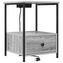 vidaXL Éjjeliszekrény Töltőállomással fiókkal Szürke sonoma Faanyag
