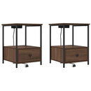 vidaXL Éjjeliszekrény 2 pcs Barna Tölgy 42 x 41 x 56 cm Faanyag