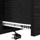 vidaXL Éjjeliszekrény Töltőállomással fiókkal Musta tammi Faanyag