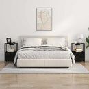 vidaXL Éjjeliszekrény Töltőállomással fiókkal Musta tammi Faanyag