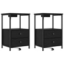 vidaXL Éjjeliszekrény 2 pcs Fekete tölgy 40 x 31 x 60 cm Faanyag