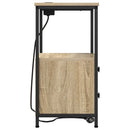 vidaXL Éjjeliszekrény Töltőállomással fiókkal sonoma tölgy Faanyag